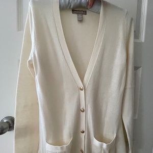 Banana Republic White Cardigan